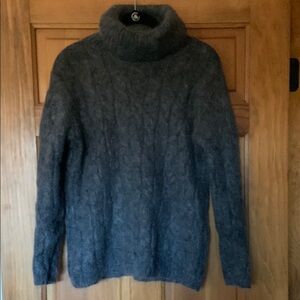 Vintage Gray Mohair Turtleneck Sweater size medium